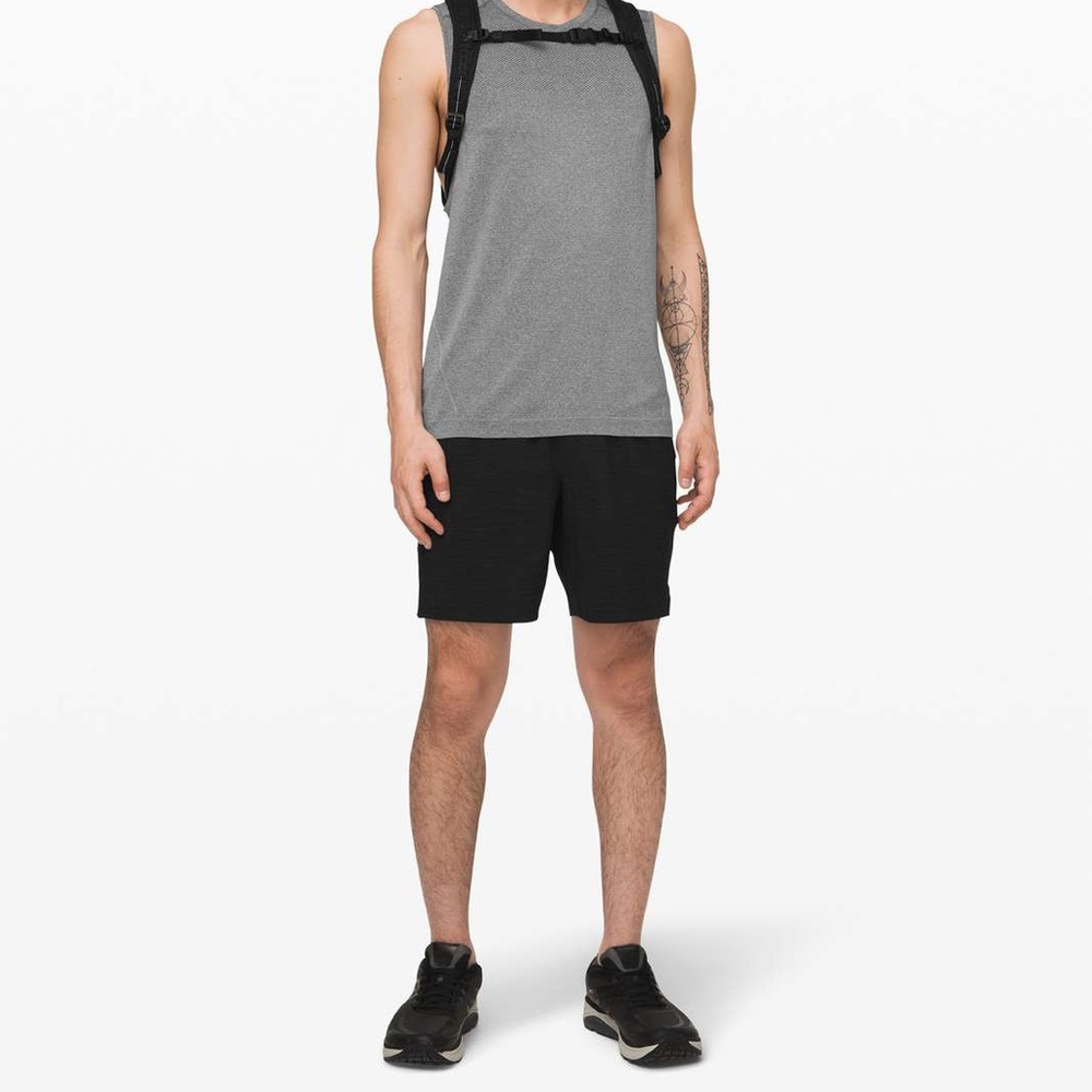 Lululemon Men’s T.H.E. Short Linerless 7" - Heather Deep Coal Black - L
